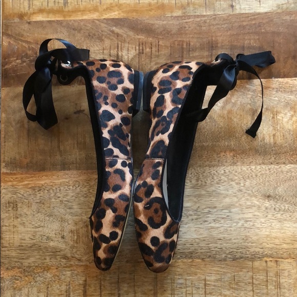Lord & Taylor 424 Fifth Leopard Calf Hair Flats - Picture 3 of 7